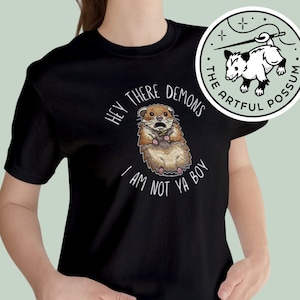 Scared Hamster Meme T Shirt - Unisex Jersey Short Sleeve Tee - Hammy Gift, Cute Funny Anxiety Gift, Hand Embroidery Print, Hey There Demons