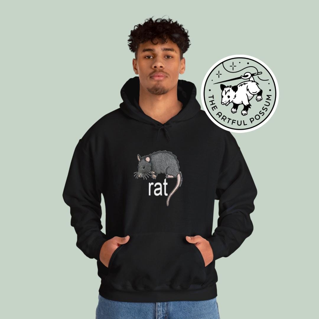 Rat Unisex Medium/heavy Weight Unisex Hooded Sweatshirt - Etsy Denmark