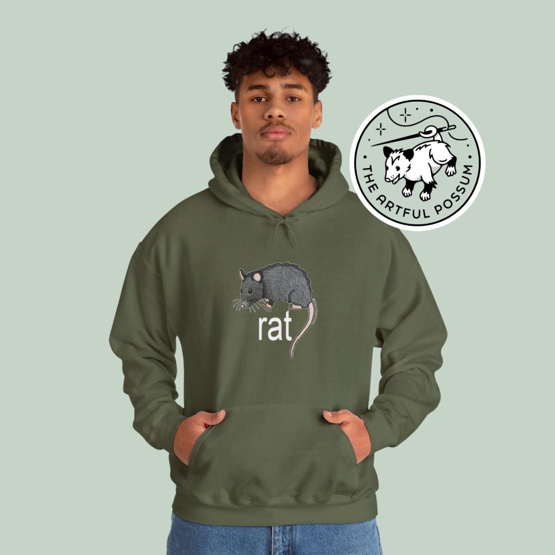 Rat Unisex Medium/heavy Weight Unisex Hooded Sweatshirt - Etsy