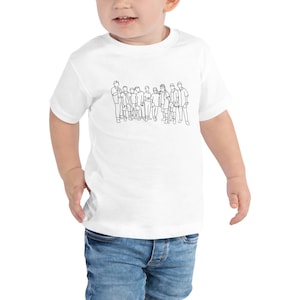 Das Sandlot | Das Team Kleinkind Rundhals-T-Shirt | Unisex Fit 90s Baseball Film Minimalist Style Sketch Art Little Kids T-Shirt