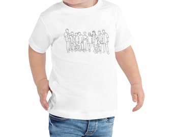 The Sandlot | The Team Toddler Crewneck Tee | Unisex Fit 90s Baseball Movie Minimalist Style Sketch Art Little Kids T-Shirt