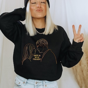 BtVS | Where Do We Go From Here Crewneck Sweatshirt | Unisex Fit Buffy Spike Once More With Feeling Minimalist Style Sketch Art Loungewear