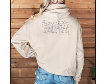 The Sandlot | The Team Hoodie | Unisex Fit 90s Baseball Movie Minimalist Style Sketch Art Design on Back