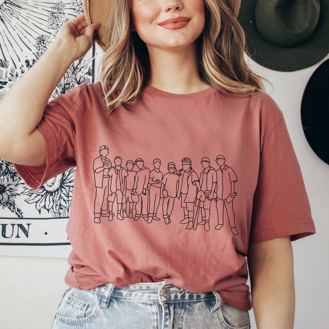 The Sandlot the Team Crewneck Tee Unisex Fit 90s Baseball Movie Minimalist Style Sketch Art T ...