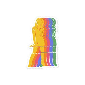 BtVS | Buffy Regenbogen Töne Slayer Silhouette Aufkleber | Minimalistischer Stil Sketch Art Vinyl Aufkleber