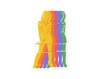 BtVS | Buffy Rainbow Tones Slayer Silhouette Sticker | Minimalist Style Sketch Art Vinyl Sticker