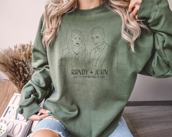 BtVS | Randy + Joan Crewneck Sweatshirt | Unisex Fit Buffy Spike Character Quotes Tabula Rasa Sketch Art Loungewear Top