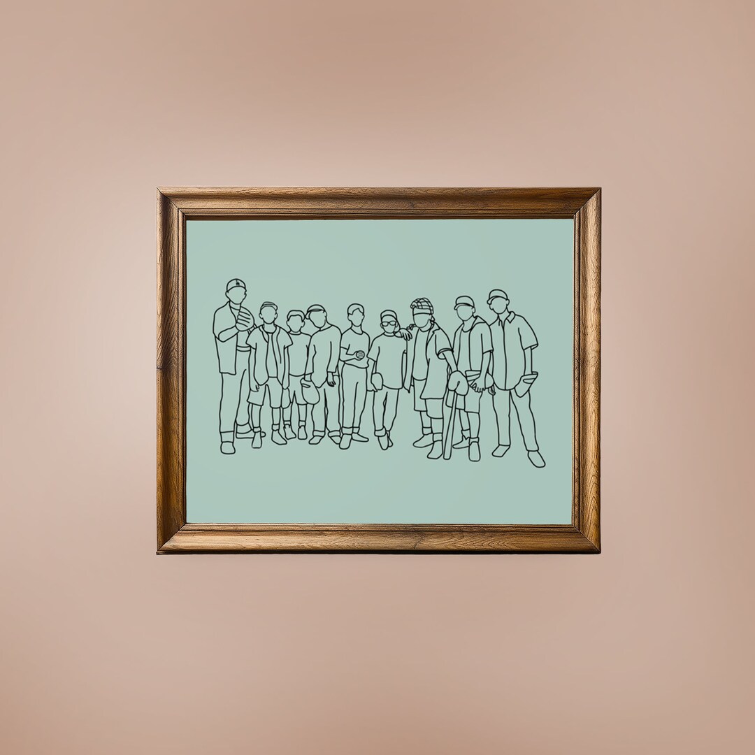 The Sandlot the Team Light Blue Matte Poster 90s Baseball Movie ...