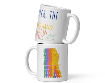 BtVS | 'Slayer (comma) THE' Ceramic Mug | Buffy the Vampire Slayer Rainbow Silhouette Character Quote Coffee Mug