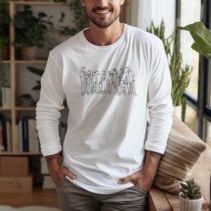 Das Sandlot | Das Team Langarm-Shirt | Unisex Fit 90er Jahre Baseball Film Minimalist Style Sketch Art Shirt