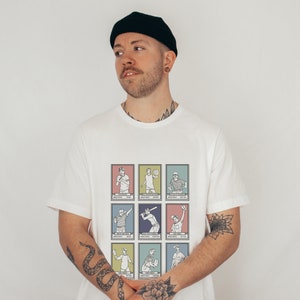 Das Sandlot | Baseball Karten Rundhals-T-Shirt | Unisex Fit 90s Baseball Film Minimalist Style Sketch Art T-Shirt