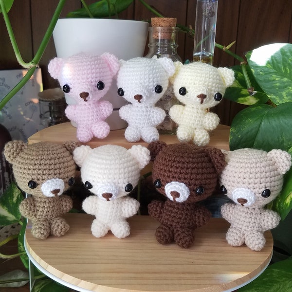 Handmade amigurumi crochet tiny teddy bear stuffed animals