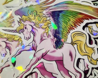 Rainbow holo pegasus vinyl sticker