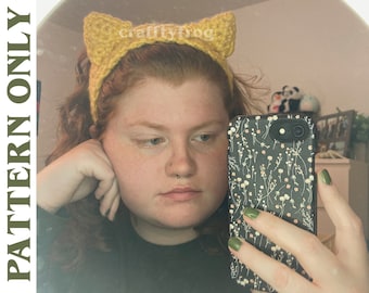 Crochet Cat Ears Headband | PATTERN ONLY