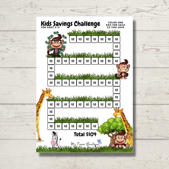 Kids Saving s Challenge Childrens Saving s Kids Saving s Game Saving s Challenges Printable Savings Challenge Kids Savings