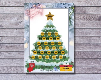 Christmas Savings Challenge, Savings Challenge, Printable Savings Challenge, Weihnachtsgeschenk-Fonds-Planer, Einsparungen, Spaß beim Sparen,