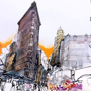 BUDYNEK FLATIRON- Giclée Fine Art Print - Ilustracja reportażowa Flatiron Building autorstwa Jedidiah Dore