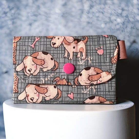 Cute Mini wallet dog design, Dog Card Holder, Gift for Dog Lovers, Credit , Cash & Card Holder, for woman, Dog Mom Gift