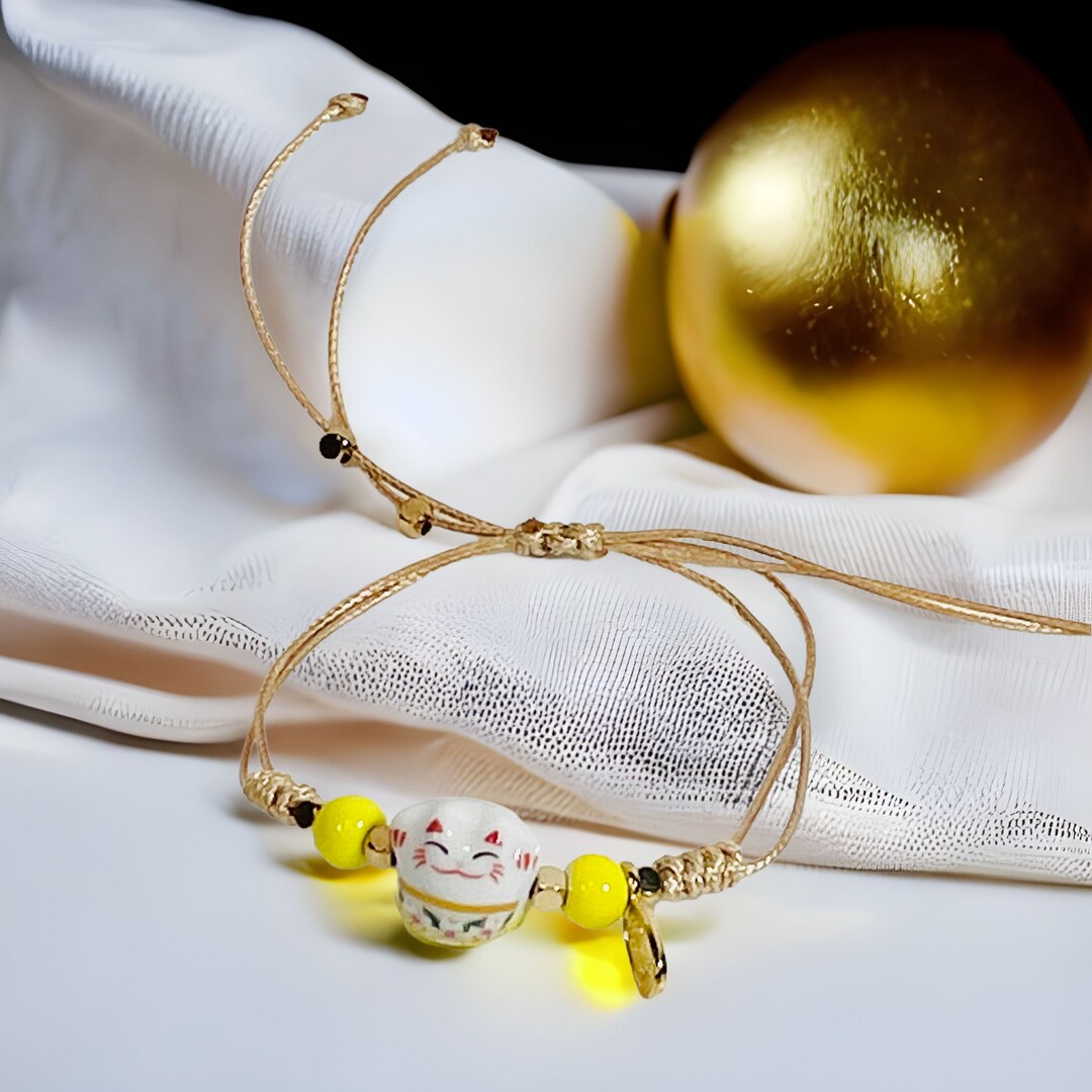 Bracelet for Good Luck Lucky Cat Bracelet Maneki Neko Etsy