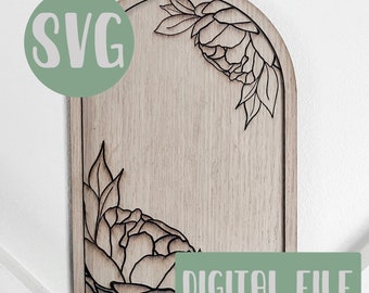 Floral arch laser file - arch laser file - DIGITAL DOWNLOAD - floral laser file - engrave laser file - boho laser file - nursery laser file