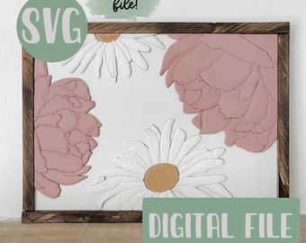 Single line floral laser file - single line laser file - whole sign laser file - single line svg - floral laser file - nursery laser file -
