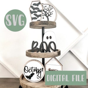 Halloween Tier Tray laser file - Halloween svg - DIGITAL DOWNLOAD - halloween laser file - glowforge file - tier tray laser file - laser cut