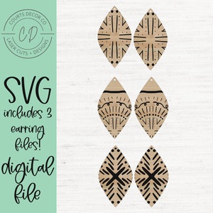 Boho Earring Bundle Laser File - Earring Laser Files - Earring SVG - boho earring laser file - DIGITAL DOWNLOAD - boho pattern - earring