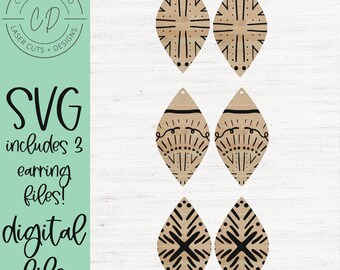 Boho Earring Bundle Laser File - Earring Laser Files - Earring SVG - boho earring laser file - DIGITAL DOWNLOAD - boho pattern - earring