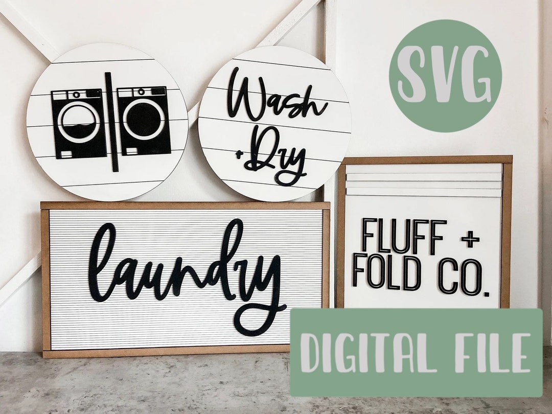 Laundry Sign Laser File - DIGITAL DOWNLOAD - SVG - Laundry Wood Signs ...