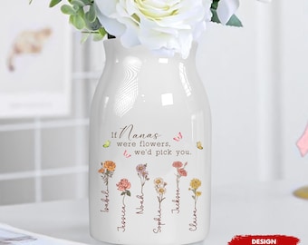 Wenn … Blumen wären, würden wir Sie auswählen, personalisierte Geburtsmonat Blume Mini Blumenvase, Muttertagsgeschenk für Oma Mutter, Geschenk für Pflanzerliebhaber