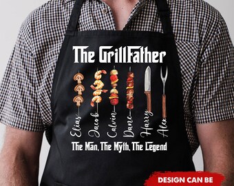 Personalized Apron, Personalized Dad Gifts, BBQ Gifts, Grill Master, Father's Day Gift For Dad From Daughter, Son, Grandpa Gifts