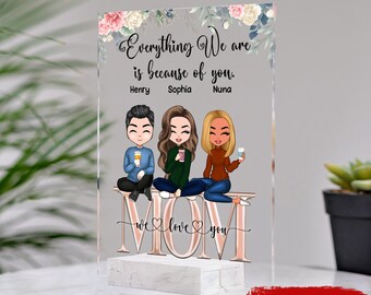 Personalized Mom Acrylic Plaque, Personalized Mom Gift, Birthday, Mother's Day Gift, Brother and Sister Gift for Mum, Gift From Daughter Son