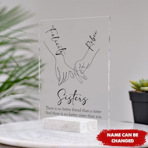 Sister Gift, Personalizes Sister Acrylic Plaque, Sister Birthday Gift, Personalized Pinky Promise Acrylic Plaque, Christmas Gift for Sister