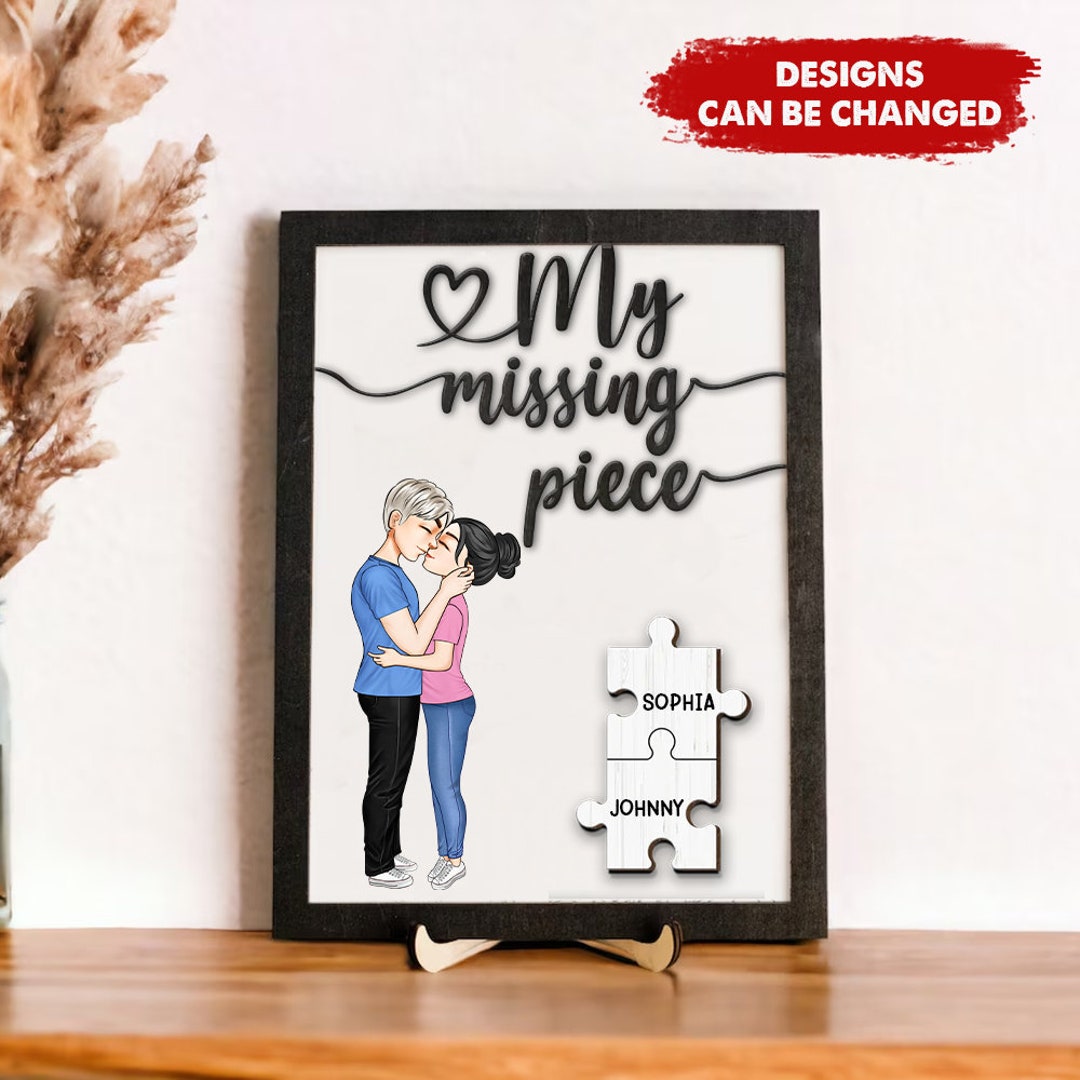 My Missing Piece, Personalized Wood Sign, Valentines Day, Engagement, Anniversary, Birthday ...