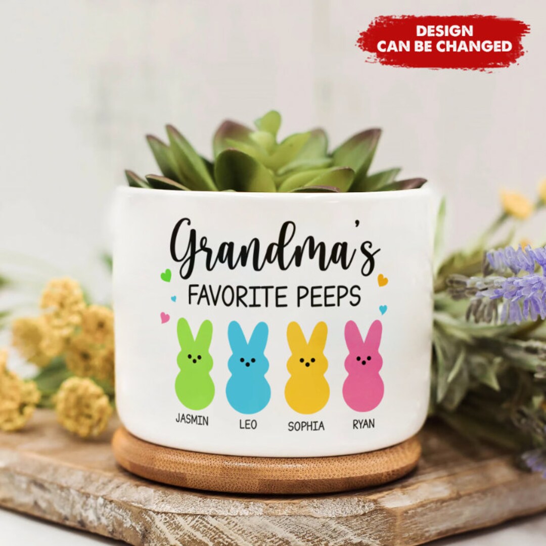 Personalized Grandma's Favorite Peeps Mini Plant Pot, Bunny Easter ...