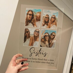 Sister Gift, Personalized Sister Acrylic Plaque, Custom Photo Collage ...