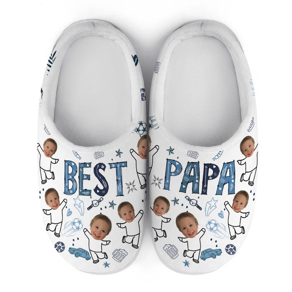 Personalized Slippers, Personalized Dad Gift, Custom Photo, Personalized Grandpa Gift, Fathers Day Gift for Grandpa, Dad From Kids