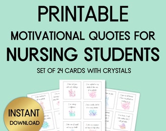 Motivational Quotes for Nursing Students, Nursing Student Affirmations, Positive Affirmations for New Nurses, PRINTABLE, Gift for Nurse