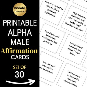 Alpha Male Affirmation Cards, Divine Masculine Affirmations, Masculine Energy, Confidence Affirmations, Gifts for Men