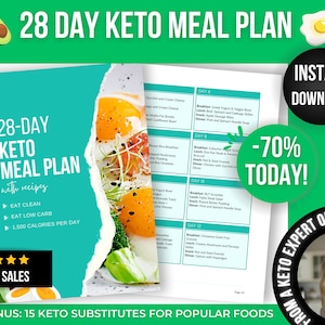 28-dniowy plan posiłków keto dla kobiet, 1500-kaloryczny plan posiłków keto na odchudzanie, kobiecy plan diety keto w formacie PDF, łatwe przepisy keto, dieta niskowęglowodanowa
