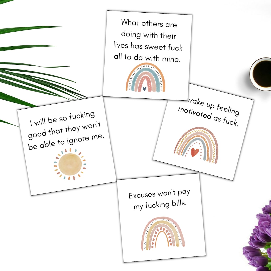 Sweary Affirmation Cards Sassy Affirmations Badass Etsy Australia
