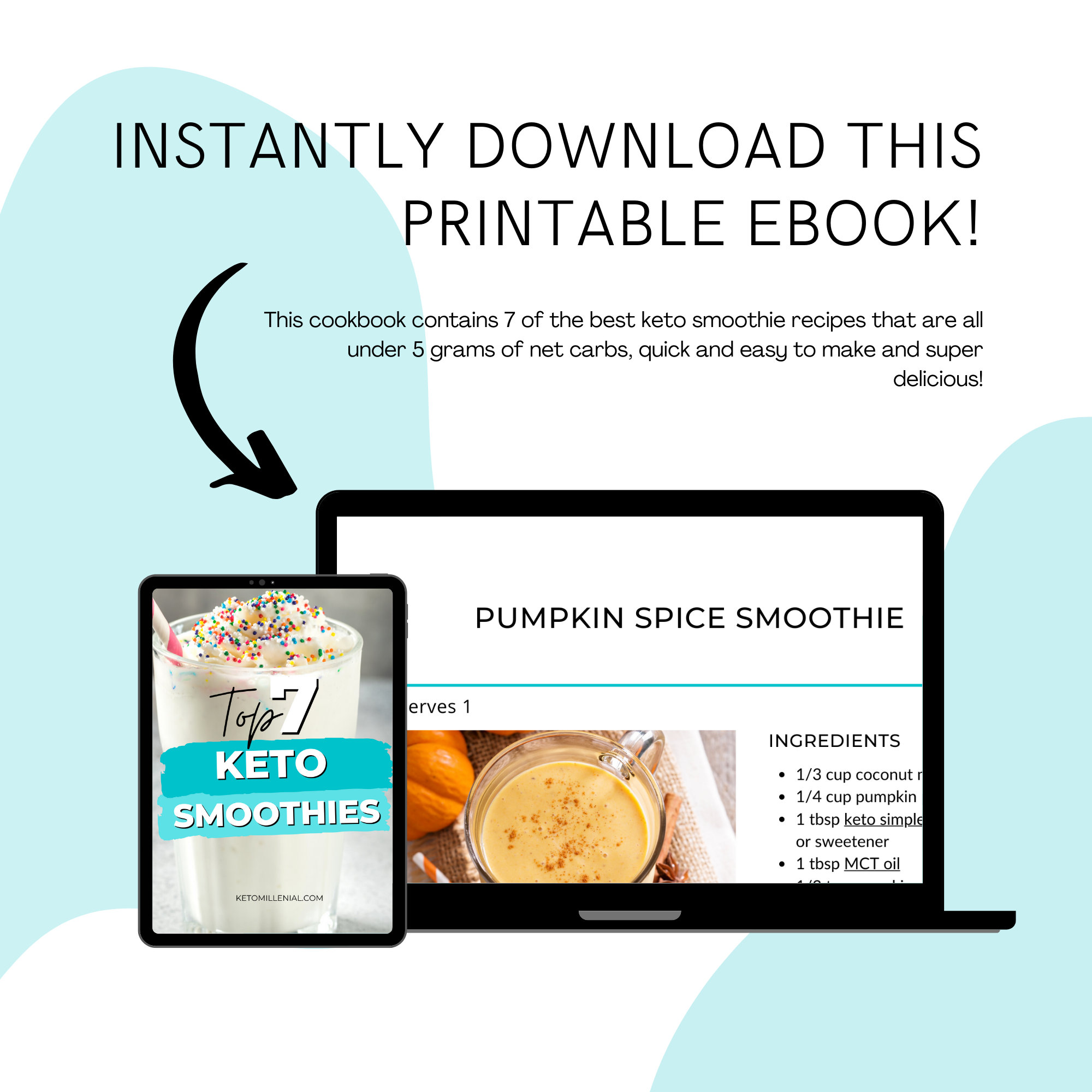 Keto Smoothies for Weight Loss, 7 Printable Recipes, Best Keto