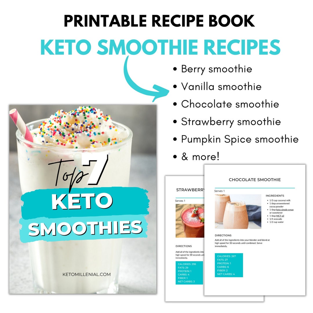 Keto Smoothies for Weight Loss, 7 Printable Recipes, Best Keto