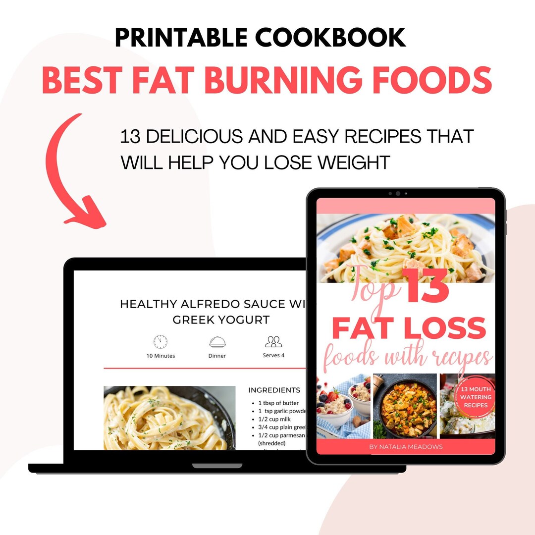 Fat Loss Cookbook, Printable Recipe Book for Losing Weight, Digital
