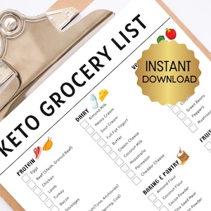 Keto Food List Printable, Keto Grocery List, Keto Diet Food List for Beginners, Low Carb Food List, Keto Meal Plan, Digital Download image 4