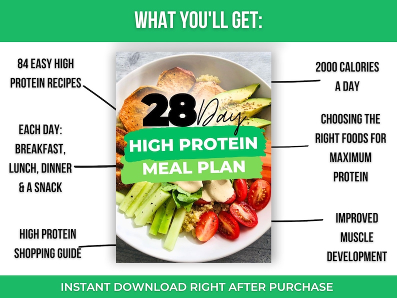 High Protein Meal Plan For Weight Loss And Muscle Gain High Protein 