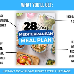 28 Day Mediterranean Diet Meal Plan Printable