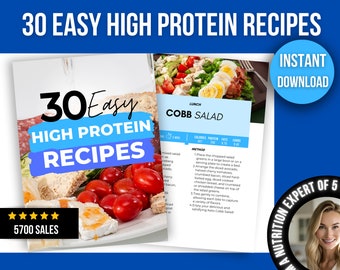30 High Protein Recipes Ebook, Clean Eating Cookbook, High Protein Diet