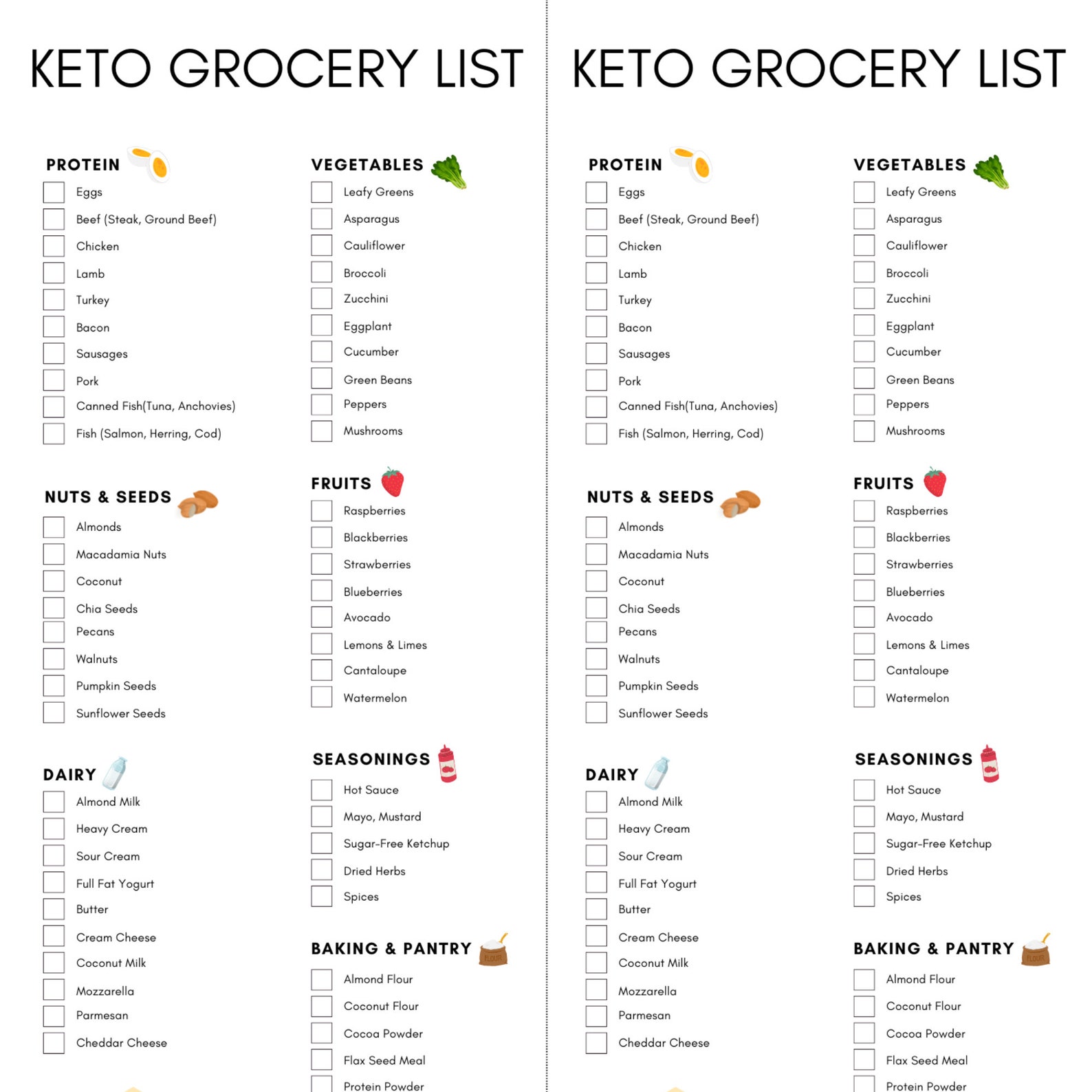 Keto Grocery List, Keto Diet Food List for Beginners, Low Carb Food
