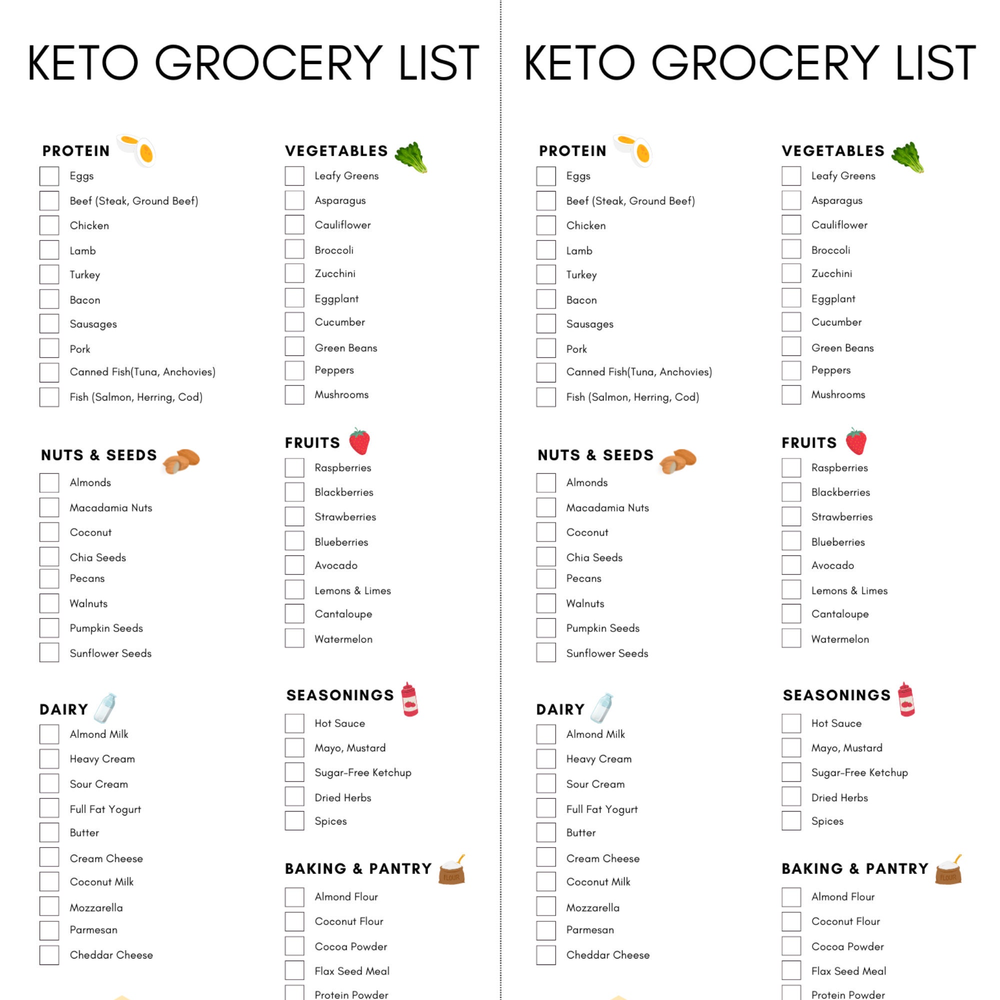 Keto Grocery List, Keto Diet Food List for Beginners, Low Carb Food ...